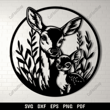 Load image into Gallery viewer, Mom and Baby Deer SVG for Cricut Projects – DXF for Silhouette &amp; CNC
