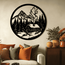 Load image into Gallery viewer, Mountain Cabin DXF for Laser Cutting, SVG for Vinyl Crafts and Wall Decor
