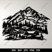 Load image into Gallery viewer, Mountain Village SVG for Vinyl Cutting – DXF for CNC, Laser &amp; Plasma Projects
