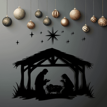 Load image into Gallery viewer, Nativity Scene SVG &amp; DXF, Laser Cut Files for CNC, Cricut &amp; Silhouette, DIY Christmas Decor, Virgin Mary Clipart, Holy Night DXF for laser
