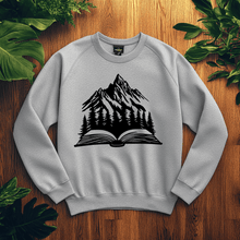 Load image into Gallery viewer, Open Book and Mountain Scene SVG, Cutting Files for Cricut, Silhouette, and CNC, t-shirt design
