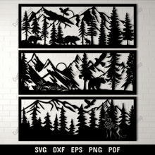 Load image into Gallery viewer, Bear Nature Panels DXF for CNC, Laser, and Plasma Cutting Projects
