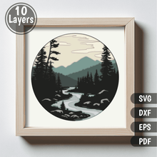 Load image into Gallery viewer, 3D Nature Scene Layered SVG for Shadow Box, Cricut, and CNC Projects
