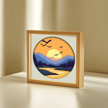 Load image into Gallery viewer, 3D Nature Scene Papercraft Design – Layered SVG for DIY Shadow Box
