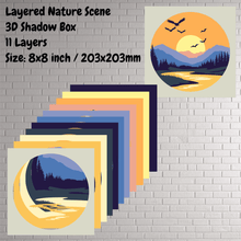 Load image into Gallery viewer, Multilayer Nature Scene SVG Files – 3D Art for Shadow Box Projects
