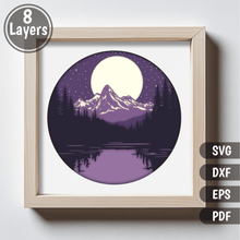 Load image into Gallery viewer, Multilayer Night Forest SVG Template for DIY Home Decor
