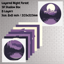 Load image into Gallery viewer, Night Forest 3D SVG for Shadow Box &amp; CNC Crafts, Svg for Cardstock
