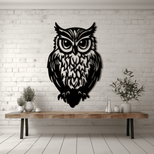 Load image into Gallery viewer, Cute Owl Silhouette SVG for Cricut, DXF for Laser Cutting, Owl Reading Book Sublimation Design, Wall Art
