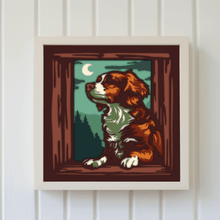 Load image into Gallery viewer, 3D Peeking Dog Shadow Box Template, Layered Svg for Cricut, Dxf for Silhouette
