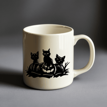 Load image into Gallery viewer, Peeking Cats Halloween SVG, DXF for CNC Cutting, Cricut &amp; Silhouette Files, PNG T-Shirt Design, Halloween mug design
