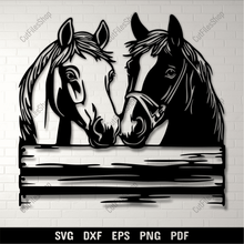 Load image into Gallery viewer, Peeking Horses DXF for CNC &amp; Laser Cutting, Svg for Cricut &amp; Sublimation Projects, DIY Home Decor
