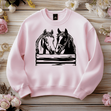 Load image into Gallery viewer, DIY Sweatshirt print: Peeking Horses SVG &amp; DXF for CNC, Cricut, Sublimation, DTF print
