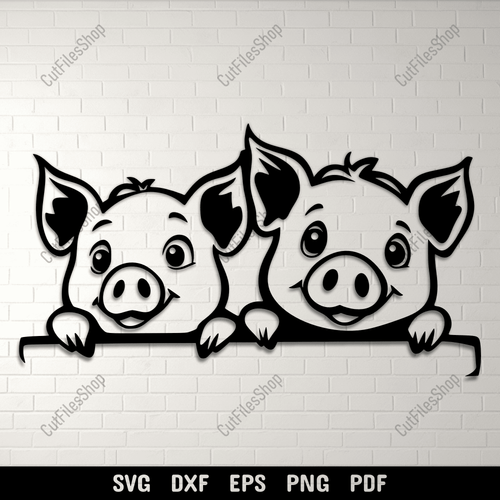 Peeking Piggy SVG for Cricut & Silhouette, Laser Engraving and Sublimation Files