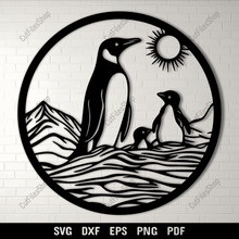 Load image into Gallery viewer, Penguin Family SVG for Cricut – DXF for CNC &amp; Laser Cutting
