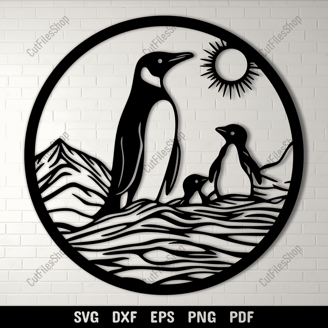 Penguin Family SVG for Cricut – DXF for CNC & Laser Cutting