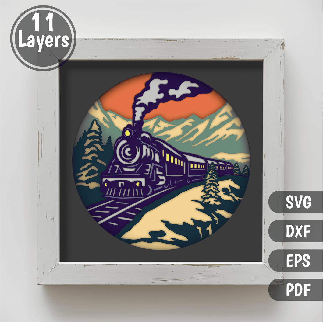 Previw of Polar Express Train Multilayer SVG, DIY Home Decor for Cricut & CNC