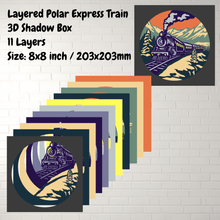 Load image into Gallery viewer, Polar Express Train SVG for Cricut Projects, Layered Template for DIY Crafts
