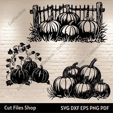 Pumpkin Patch SVG & Fall Vibes, DXF for CNC, Cut Files for Cricut & Silhouette, DIY Wall Decor