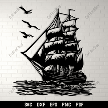 Load image into Gallery viewer, Sailboat SVG &amp; DXF for Cricut, CNC &amp; Laser Cutting
