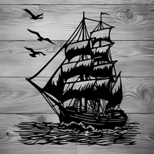 Load image into Gallery viewer, Sailboat Cut Files – SVG for Cricut, DXF for CNC &amp; Metal Art
