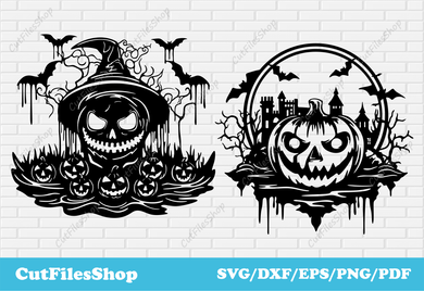 Scary pumpkins svg, Halloween pumpkins cut files, Halloween design sublimation, free halloween svg files, vintage halloween svg, vintage pumpkins svg, halloween for scrapbooking, png halloween for t-shirt design, free download dxf files for halloween