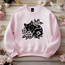 Load image into Gallery viewer, Floral Sleeping Cat SVG, DXF for Laser Cutting, CNC &amp; Craft Files
