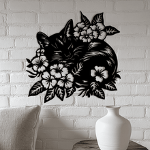 Load image into Gallery viewer, Flower Cat DXF for Laser &amp; CNC, SVG for Cricut, DIY Craft &amp; Apparel Design
