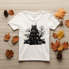 Load image into Gallery viewer, Haunting House svg dxf eps files for Cricut, glowforge, Silhouette cut files, Halloween decor, mug, t-shirt, pillow design, Laser cutting files, Sublimation Fall party
