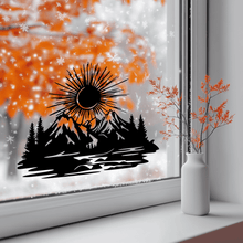 Load image into Gallery viewer, Mountains Sunset SVG &amp; DXF for Cricut, Vinyl, and CNC Cutting, Window vinyl decal Svg
