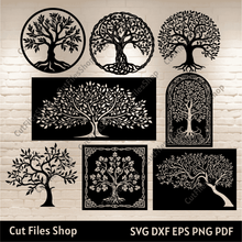 Load image into Gallery viewer, Tree Art Panels DXF SVG for CNC Laser and Plasma cutting, Home Decor / Gate DIY, Tree gate dxf, Tree of life SVG for Cricut, Download Now!
