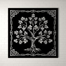 Load image into Gallery viewer, Tree Panel DXF for Laser and Plasma Cutting, DIY Art Screen SVG for Cricut, Cut files shop
