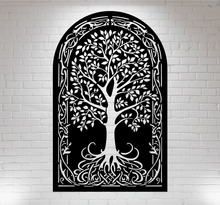 Load image into Gallery viewer, Tree Art DXF for CNC, Cricut SVG Files for Tree Panel, Wall Decor Design, Metal decor, Gate CNC design
