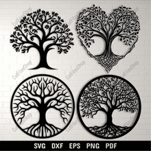 Load image into Gallery viewer, Tree Art DXF for CNC – Heart Tree SVG for Cricut &amp; Sublimation Projects
