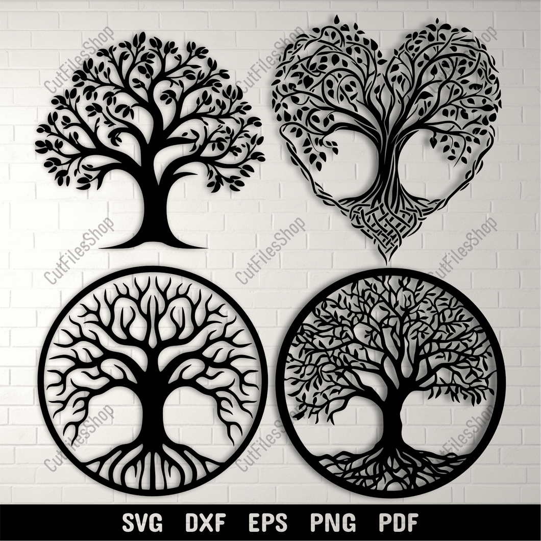 Tree Art DXF for CNC – Heart Tree SVG for Cricut & Sublimation Projects