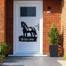 Load image into Gallery viewer, Outdoor Welcome Horse DXF for Plasma Cutting, CNC, and DIY Metal Art
