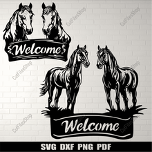 Load image into Gallery viewer, Free Horse DXF Files for CNC, Plasma, Laser Cutting
