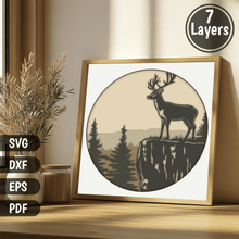 Load image into Gallery viewer, 3D Whitetail Deer SVG, Layered Shadow Box Cut File for Cricut, Silhouette, CNC Dxf , Cut files Shop
