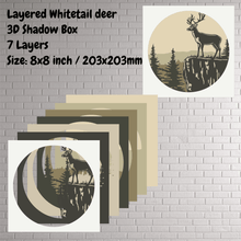 Load image into Gallery viewer, 3D Deer Shadow Box Template, Layered Svg Cut File for Cricut, Silhouette &amp; CNC
