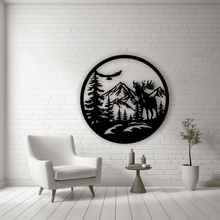 Load image into Gallery viewer, Moose scene SVG and DXF – Laser Cutting and DIY Wall Decor Projects
