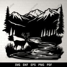 Load image into Gallery viewer, Preview of Wildlife DXF Files for CNC, Deer SVG for Cricut &amp; Silhouette
