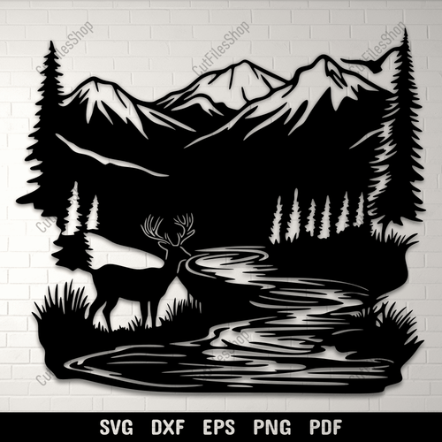 Preview of Wildlife DXF Files for CNC, Deer SVG for Cricut & Silhouette