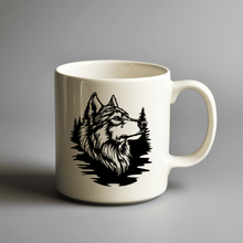 Load image into Gallery viewer, Howling Wolf Scene SVG for Cricut Crafts, Silhouette Wolf Design, DXF for CNC Projects
