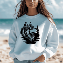 Load image into Gallery viewer, Wildlife Wolf SVG Cut Files, CNC-Ready DXF, Sublimation Design, DIY Sweatshirt Art
