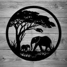 Load image into Gallery viewer, Elephant Scene Cut Files – DXF, SVG, PNG for DIY Projects
