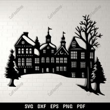 Load image into Gallery viewer, Preview of Winter Village SVG for Cricut &amp; Vinyl Cutting Projects
