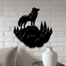 Load image into Gallery viewer, Wolf Cliff Scene DXF SVG – DIY Vinyl Wall Decals and CNC Projects
