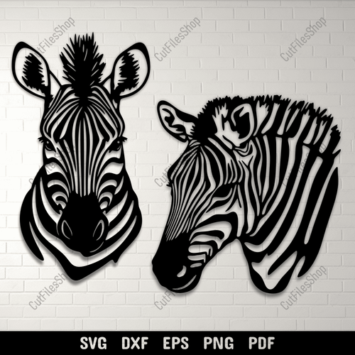 Zebra Silhouette SVG, DXF for CNC Projects, Sublimation Artwork, DIY Home Decor