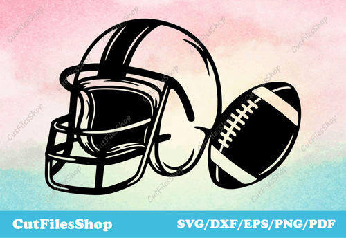 American football vector image, sport cut file for cricut, Dxf for laser cutting - Cut Files Shop