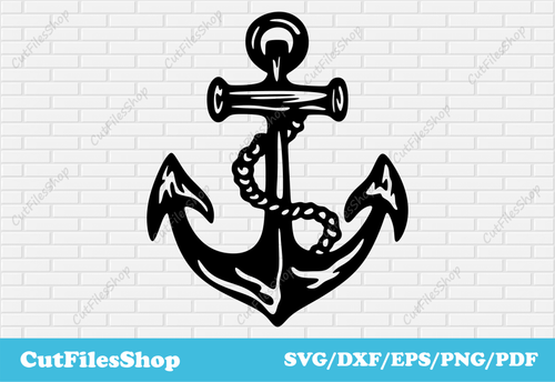 Anchor DXF for laser cutting, Stencil dxf for plasma cut, anchor svg for cricut, anchor png for sublimation - Cut Files Shop