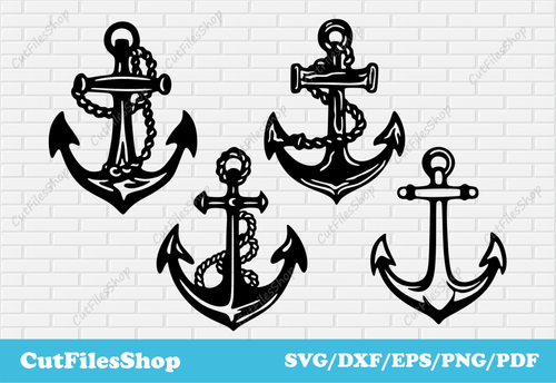 Anchors svg files, anchors design dxf for plasma cut, silhouette svg, png for sublimation, anchors cut files - Cut Files Shop